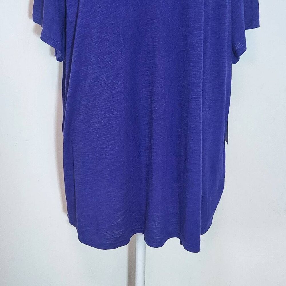 Liz Claiborne Purple T-Shirt with Crochet Lace Detail NWT Size 2X Plus Size Tee - Picture 4 of 11